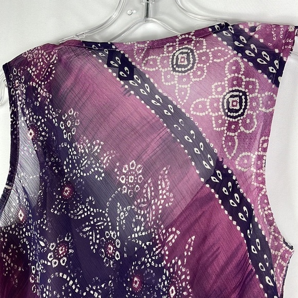 IZ Byer sleeveless sheer boho vibrant top Sz S - Picture 11 of 11